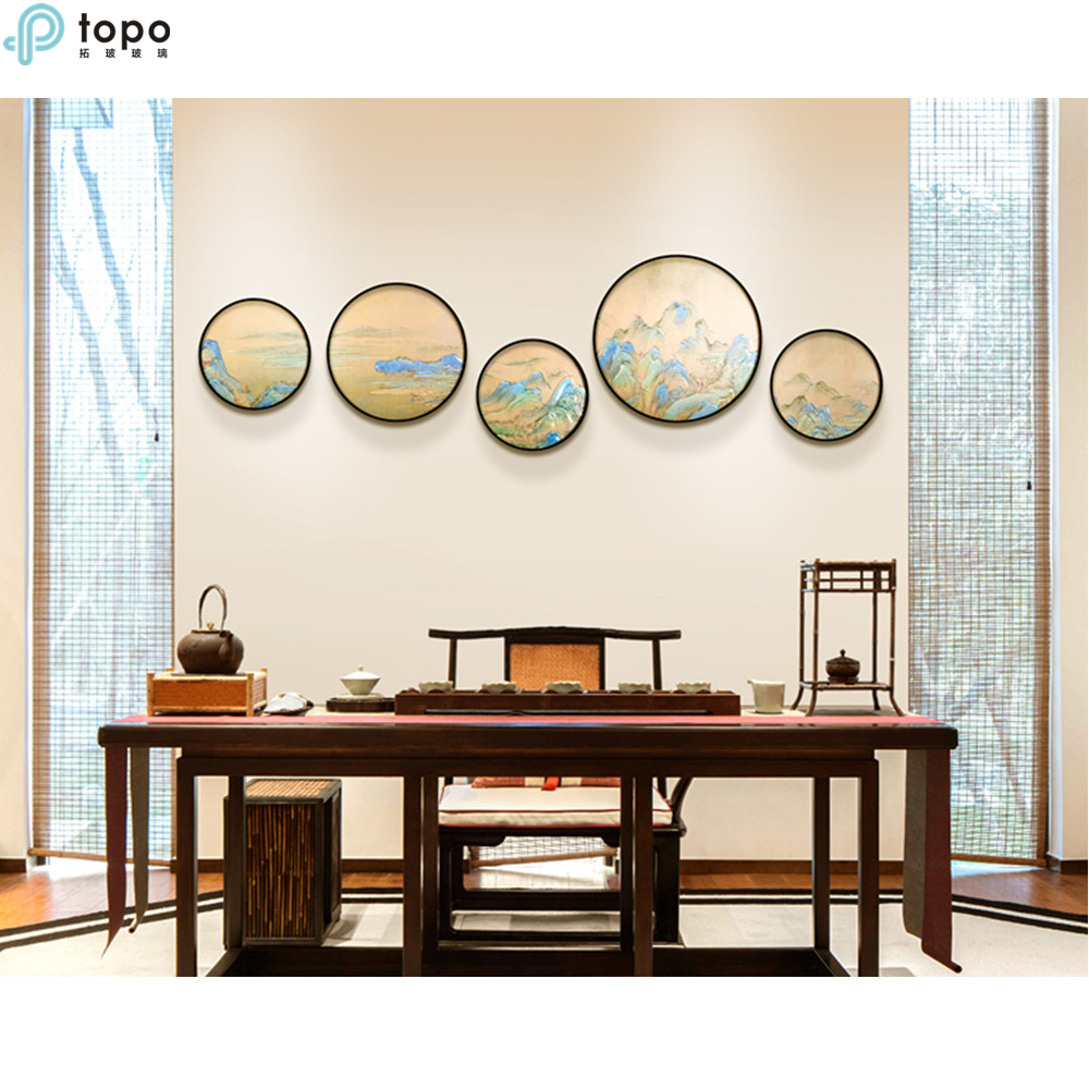 Pintura de paisaje china aplicada a la pintura colgante de vidrio en la sala de estar dormitorio