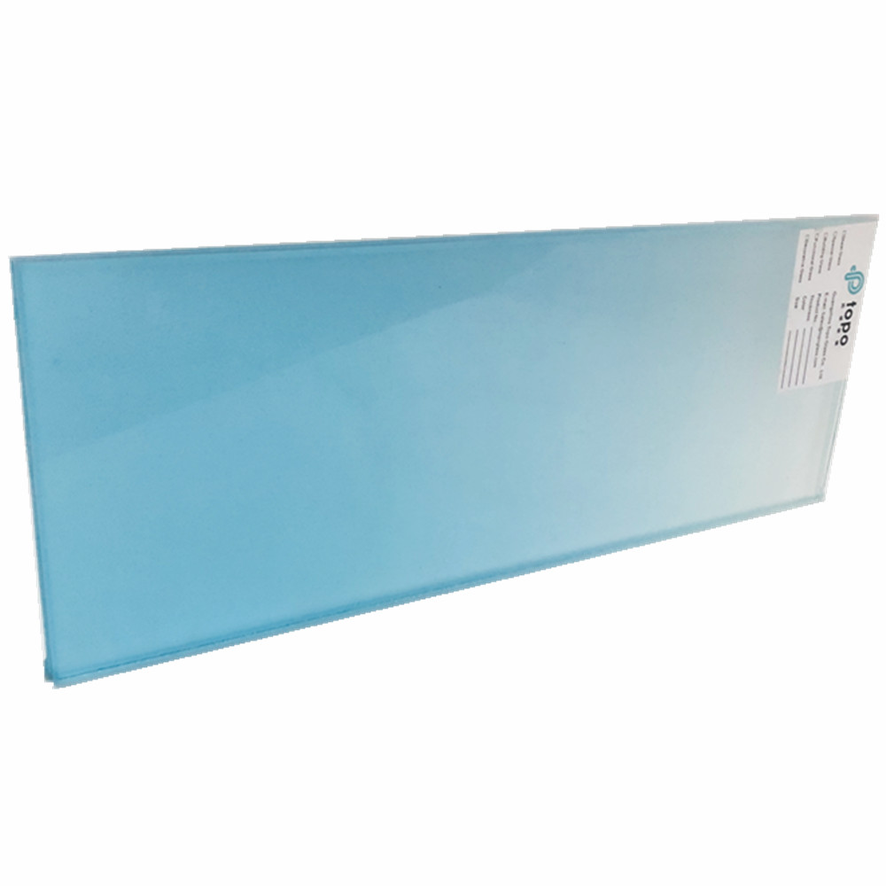 Vidrio laminado azul degradado para aplicaciones de construcción