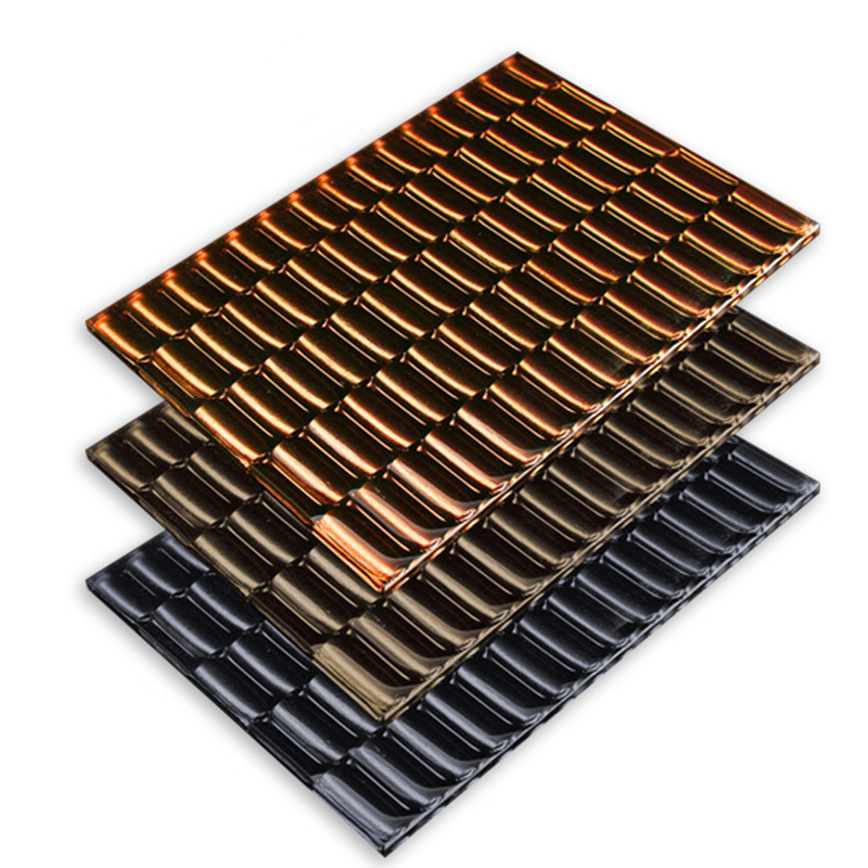 Vidrio de fusión en caliente convexo fundido a presión de color bronce para la decoración de la pared
