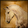 Pintura de cristal con incrustaciones de caballo realista de diafragma de metal reflectante nacional