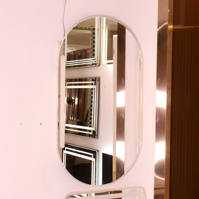 Espejo plateado antivaho LED Ellipse HD de 5 mm para baño
