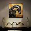 Pintura de cristal con incrustaciones de caballo realista de diafragma de metal reflectante nacional