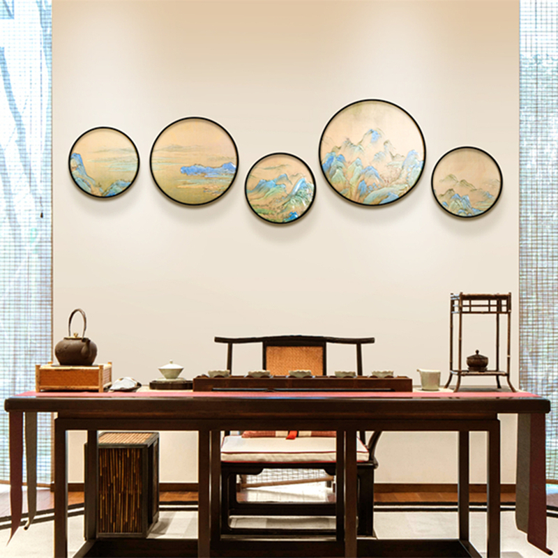 Pintura de pared enmarcada metal decorativo moderno al por mayor del círculo de 400m m 500m m del paisaje moderno